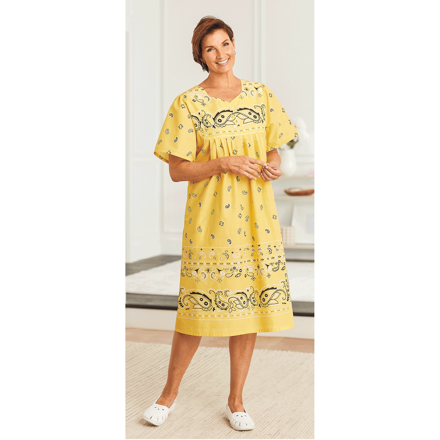 Border Print Patio Dress Carol Wright