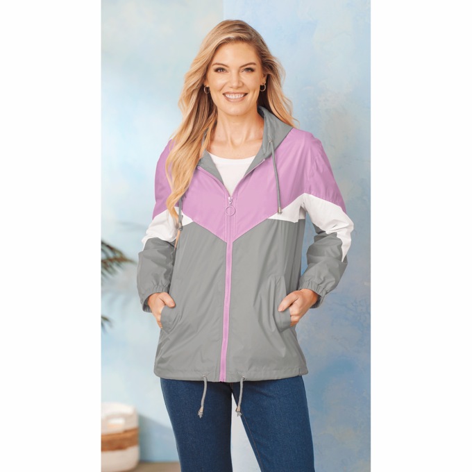 Color-Block Windbreaker, Gray Lilac, large