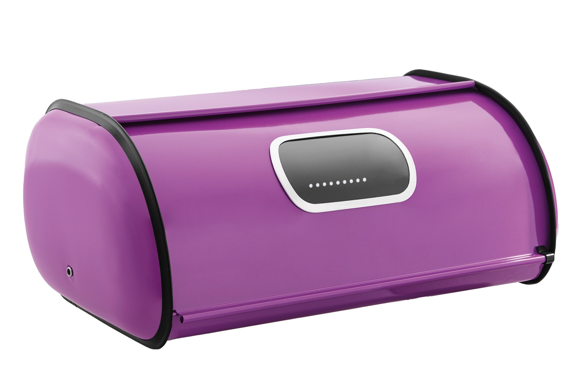 Stainless Steel Breadbox with Window, Purple Punch, large