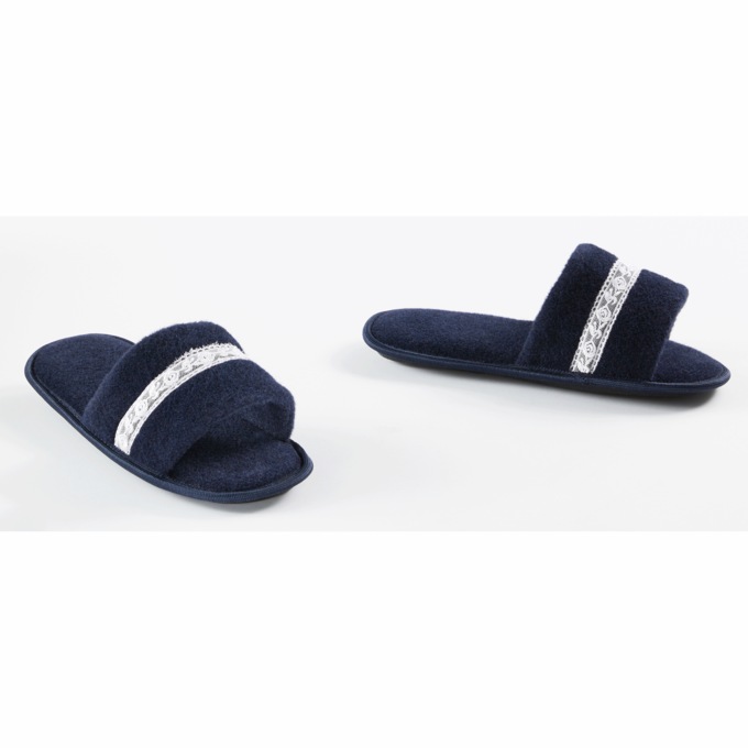Women's Open Toe, Quilted Slipper, , large