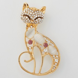 Cat Brooch, , large