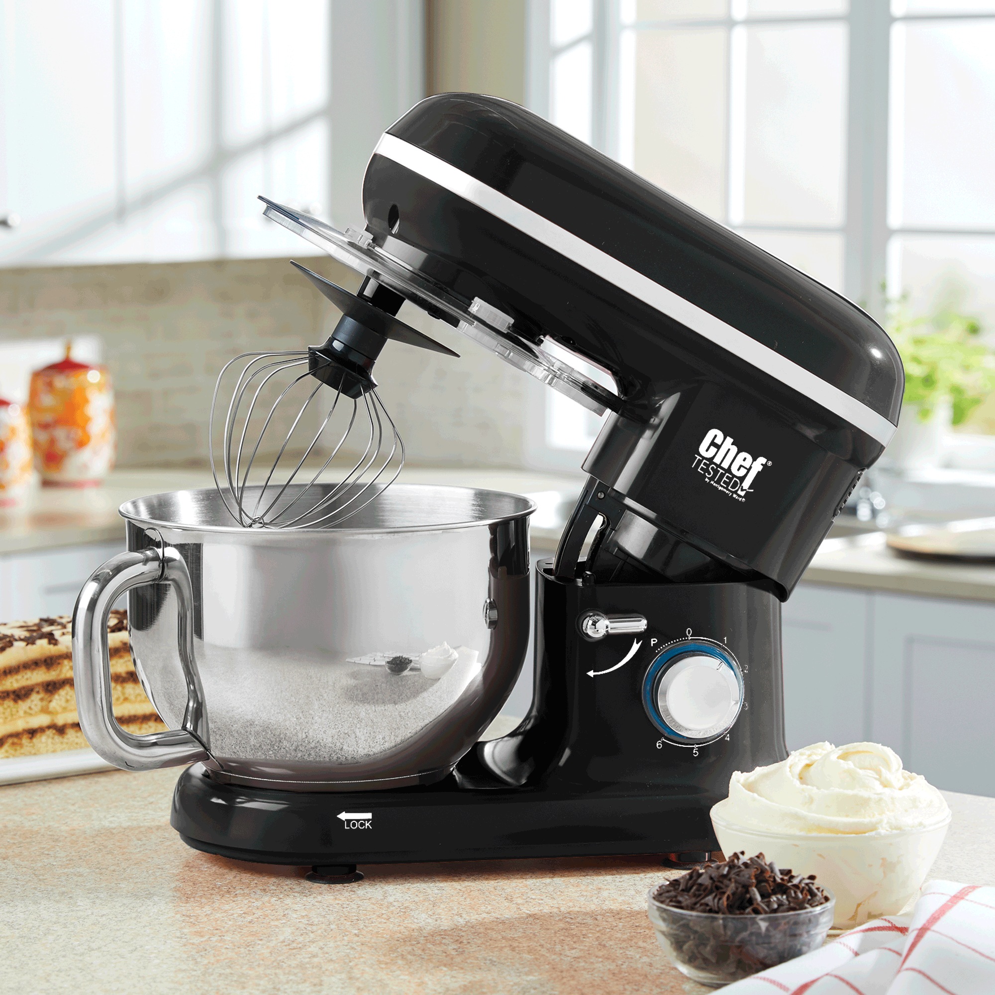 Chef Tested 5.5-Quart Stand Mixer with Splash Guard, , large
