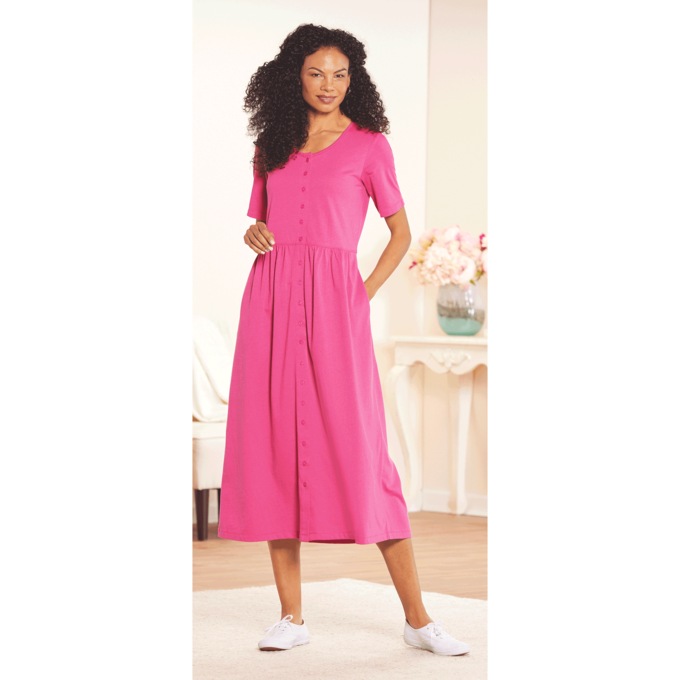 Pretty Button-Front Dress, , large