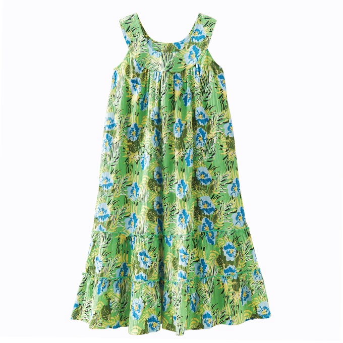 Crinkle Cotton Tiered Dress, , large