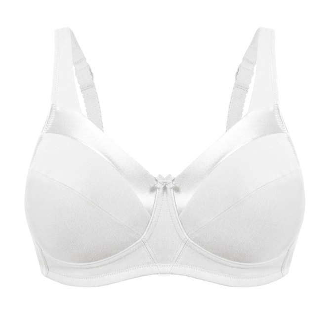 Bestform&reg; Wireless Cotton Bra, White, large