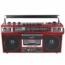 Supersonic 4-Band Radio and Cassette Player with Bluetooth, Red, large
