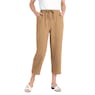 Drawstring Cotton Capris, , large