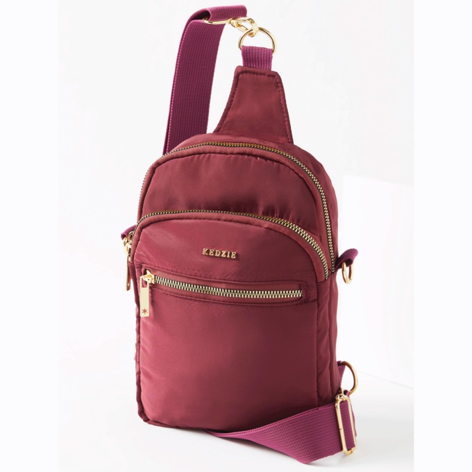 Roundtrip Convertible Sling Bag, Burgundy, large