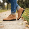 Audrey Lace-Up Suede-Look Bootie, , large