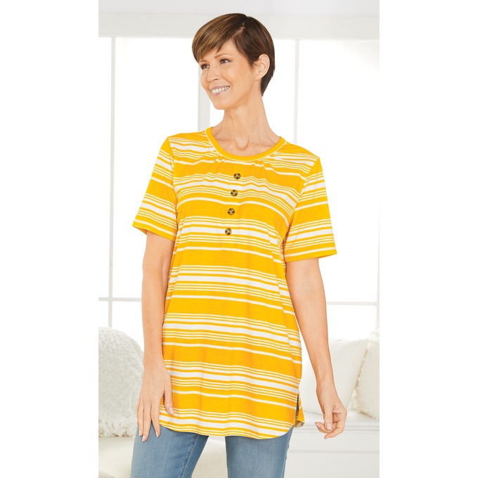 Knit Button Top, , large