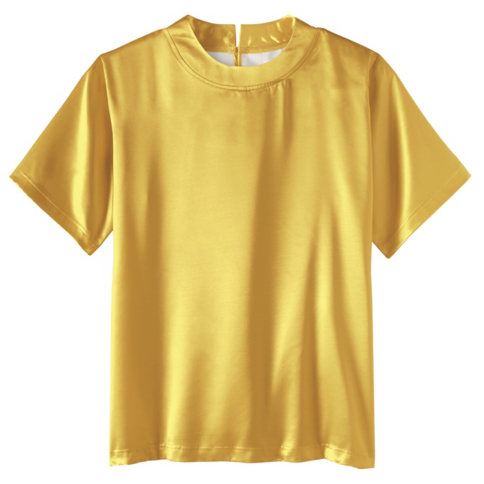 Satin Blouse, Gold, large