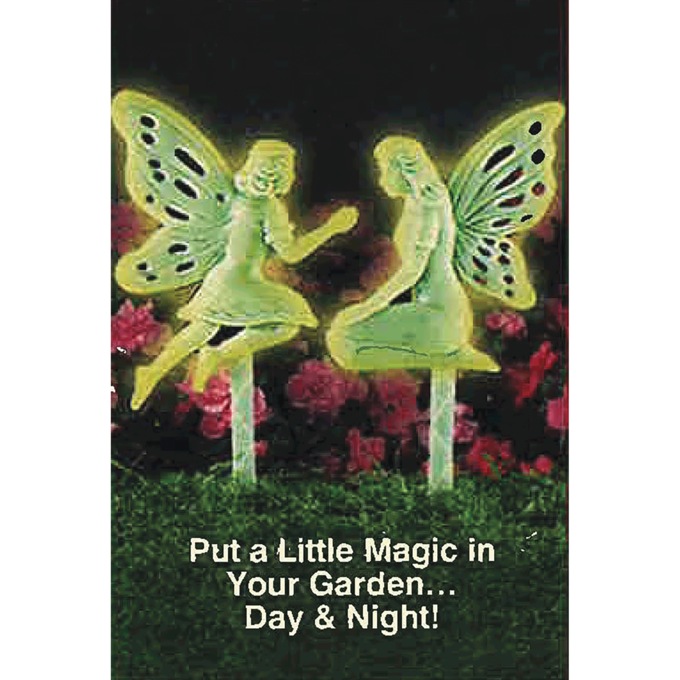 2 Glowing Fairy Yard Stakes, , large