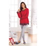 Plaid Accent Sweatshirt, , large