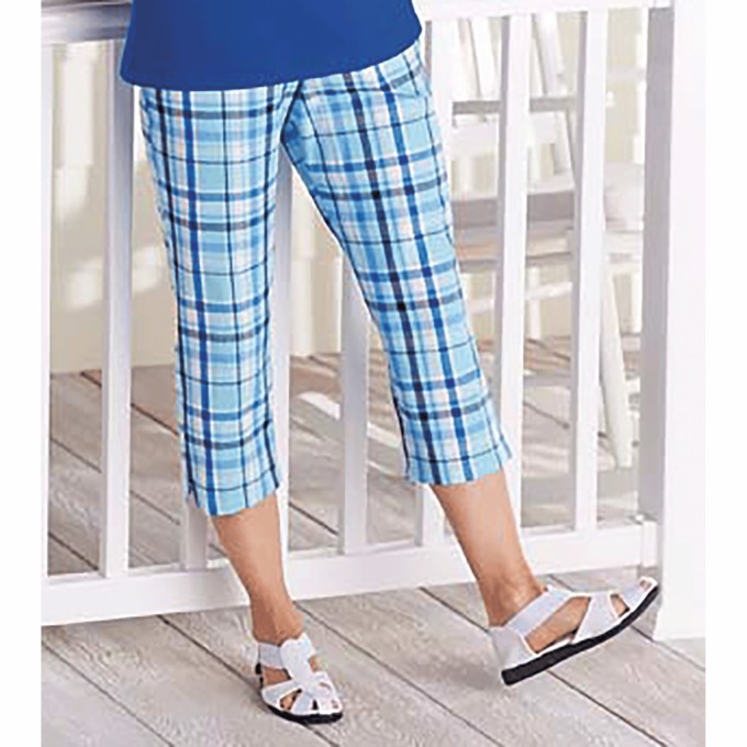 Plaid Capris, , large