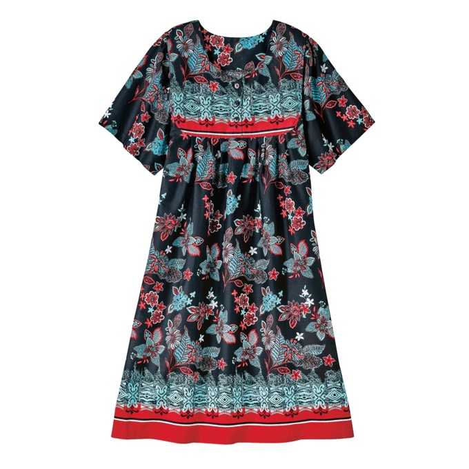 Border Print Patio Dress, , large