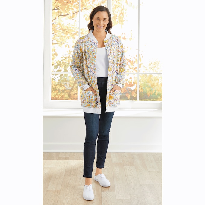 Snap-Front Cardigan, , large