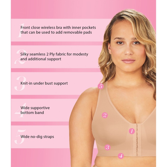 Fully Seamless Front-Close Bra, , large
