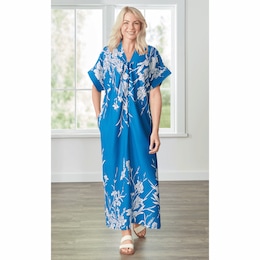 Trapunto Trim Caftan, , large