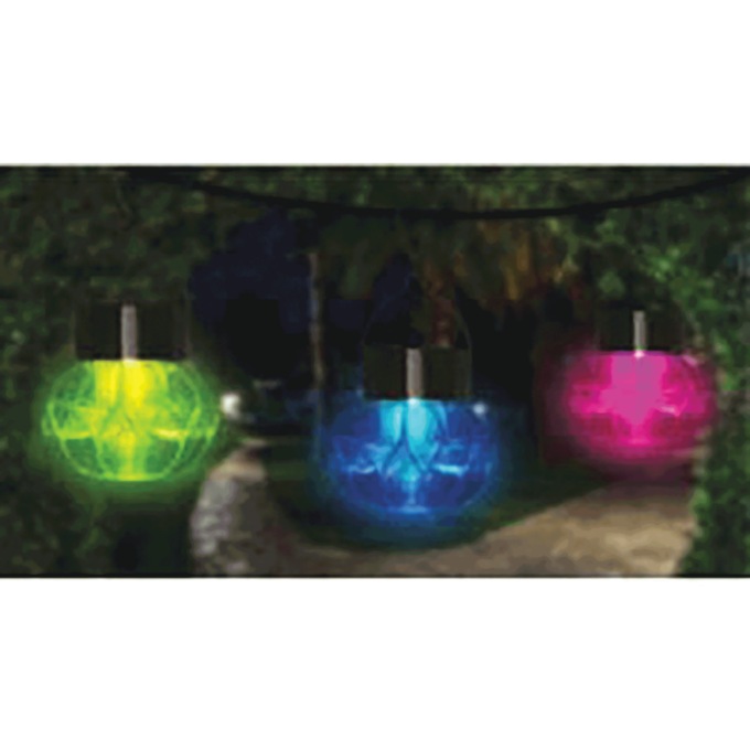 Set of 3 LED Stainless Steel Solar Lanterns, , large