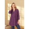 Pintuck Flannel Shirt, Purple, large