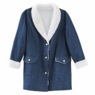 Denim Shearling Coat, Dark Denim, large