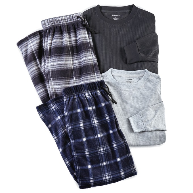 Men's 4-Pc. Fleece PJ Set, , large