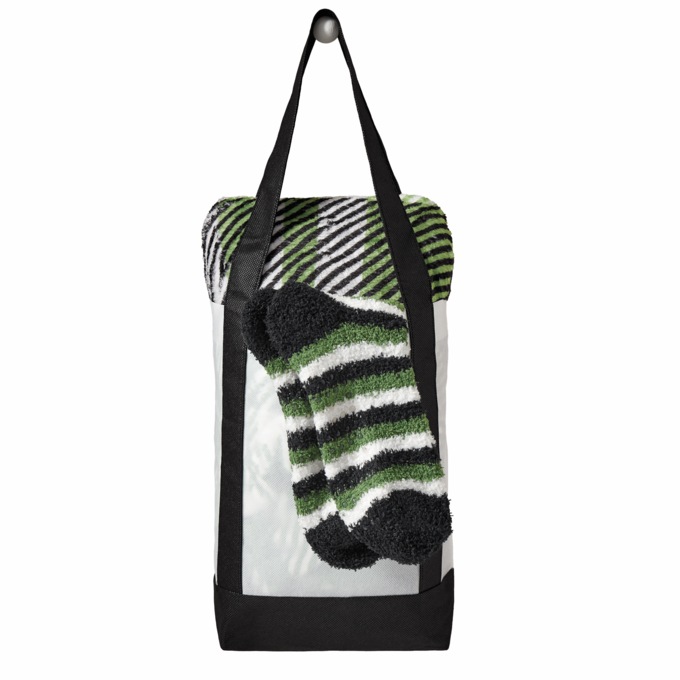 Tote, Throw & Socks Gift Set, Green Plaid, large