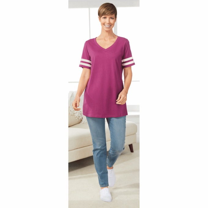 Sporty V-Neck Tunic, , large