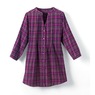 Pintuck Flannel Shirt, Purple, large