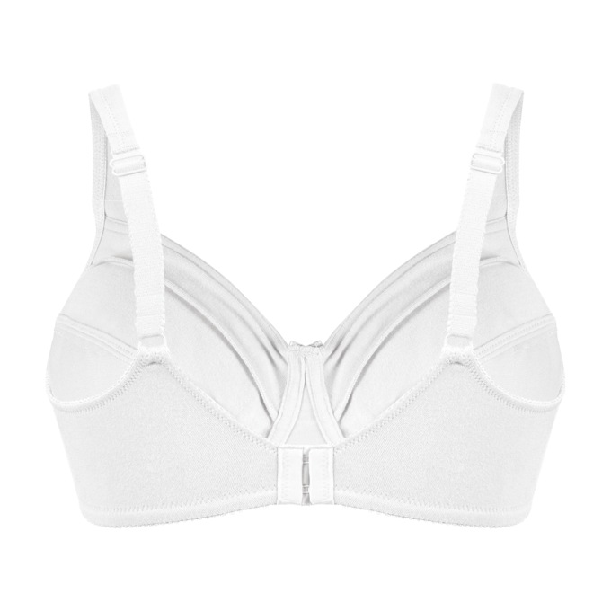 Bestform&reg; Wireless Cotton Bra, White, large