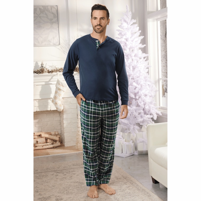 Cozee Corner&reg; Men's Flannel Pajamas, , large