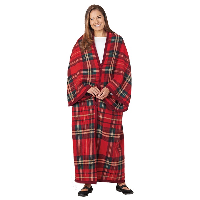 Polar Fleece Blanket Robe, , large