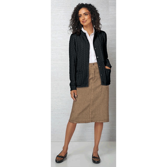 Cable Knit Cardigan, , large