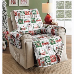 Reversible Holiday Recliner Cover, , large
