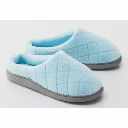 Quilted Trim Memory Foam Slippers, , large