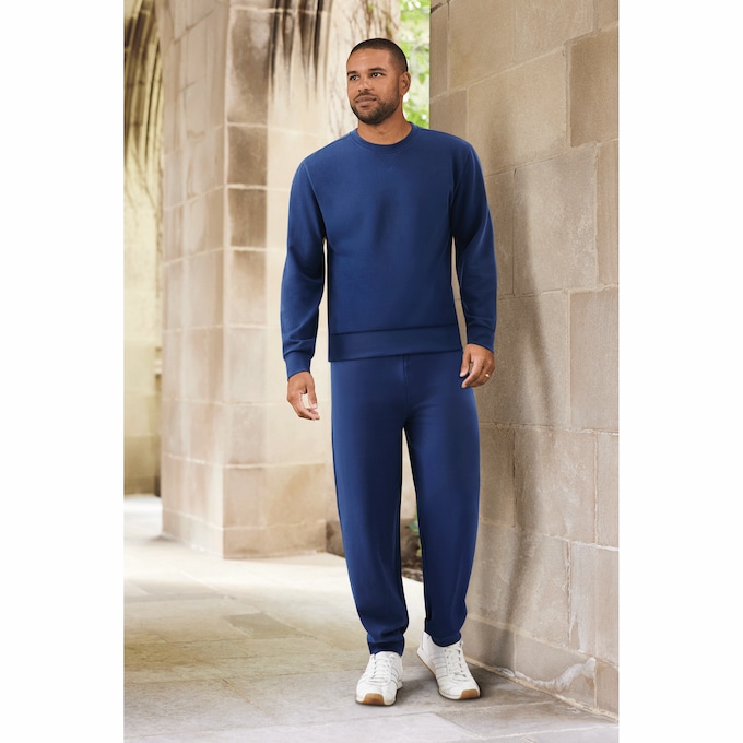 Men's Crewneck Sweatshirt & Fleece Jogger, , large