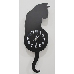Cat Pendulum Wall Clock, , large