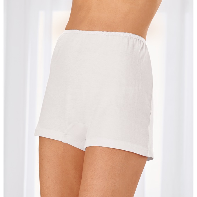 QT Intimates 3-Pack Cotton Flare-Leg Briefs, White, large