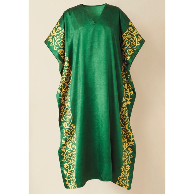 Long Satin Caftan, , large