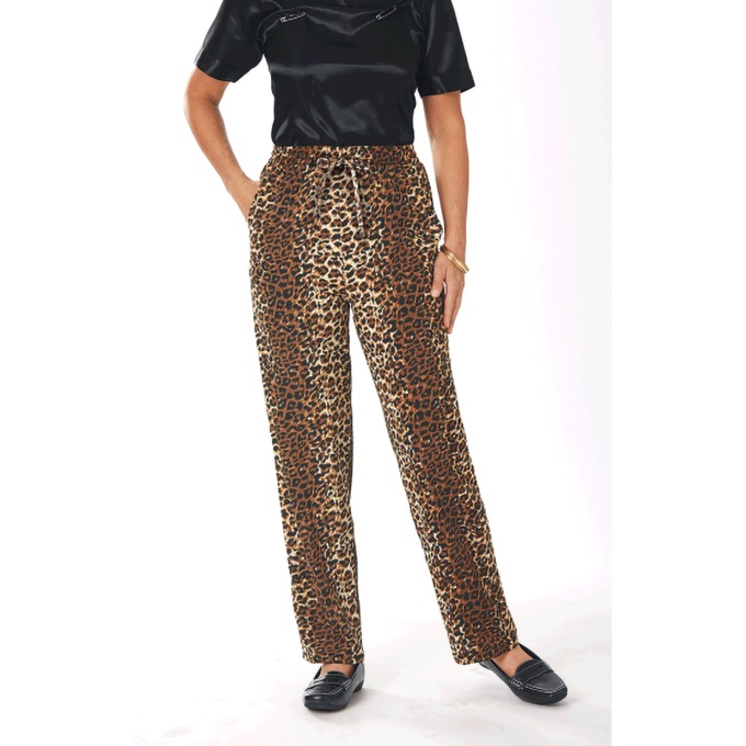 Stretch Pull-On Pants - Print, , large