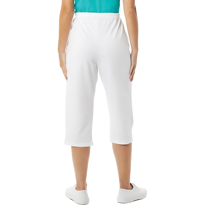Knit Capri - Solid, White, large