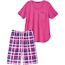 Plaid Knit Shorty PJs, , large