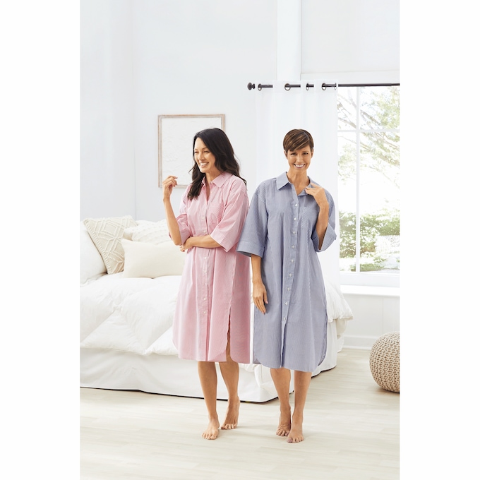 Unwind Button-Front Nightshirt, , large