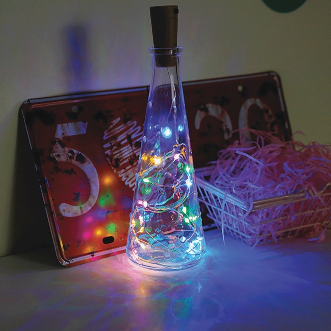 Set of 3 Bottle String Lights, Multi, large