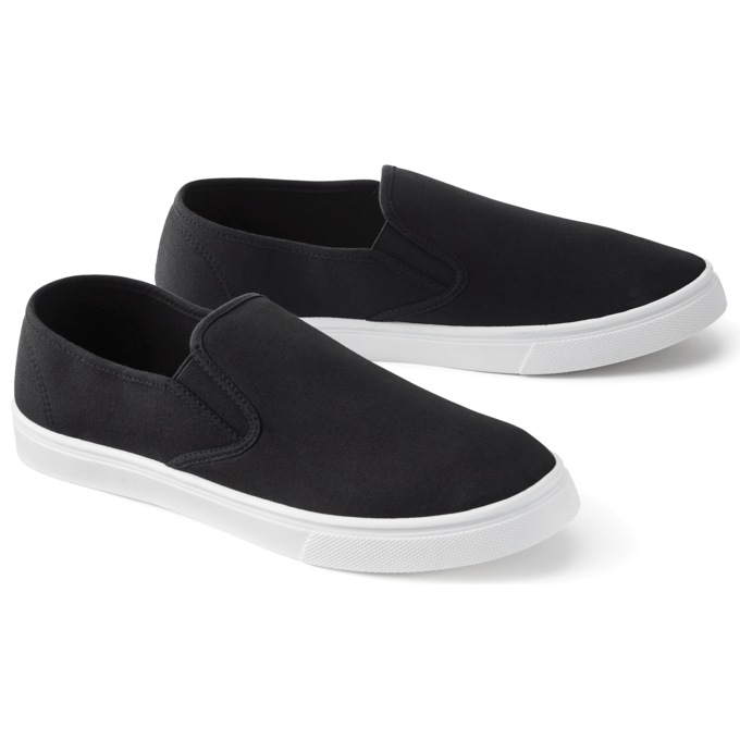 Men's Canvas Slip-On, Black, large
