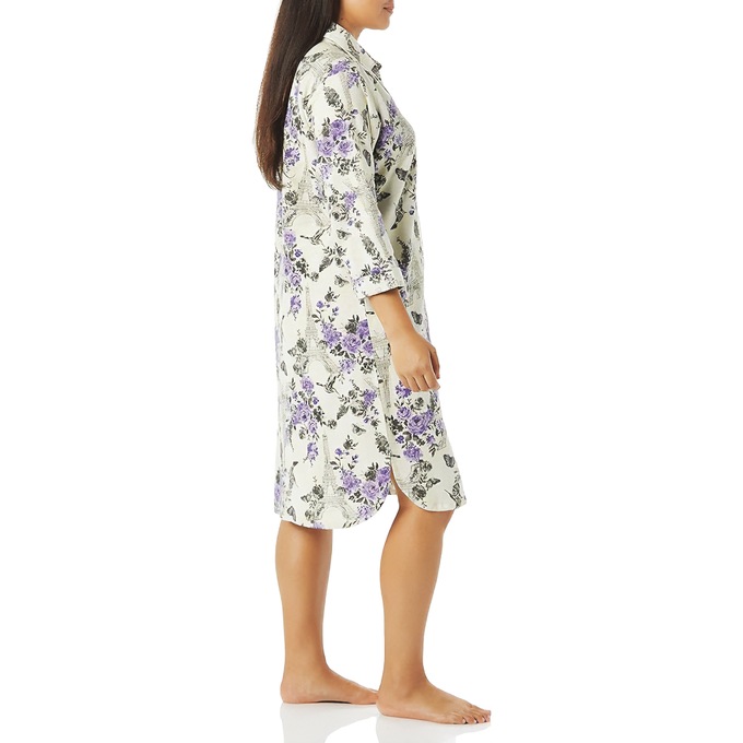Printed Flannel PJs or Nightshirt, Ivory Tower, large