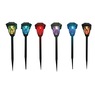 Set of 6 Color-Changing Solar Stake Lights, , large
