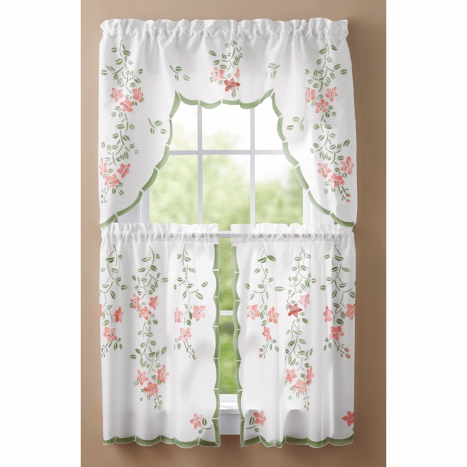 Floral Café Curtain Set, , large