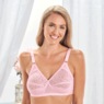 Lace Crossover Bra, Pink, large