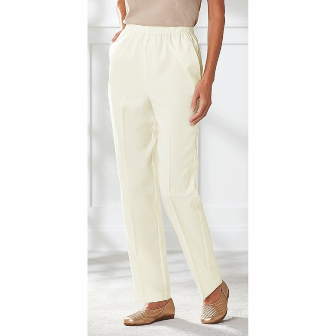 Wrinkle-Resistant Pants, Ivory, large